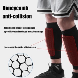 HolyElks Soccer Shin Guards Shin Pads for Kids Youth Adult, Calf Compression Sleeve with Honeycomb Pads, Support for Shin Splint Baseball Boxing Kickboxing MTB, Lightweight (Black, L)