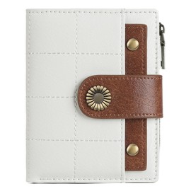 SENDEFN Small Purse for Women Leather Bifold Multi Mini Card Holder Organizer Ladies Purse Zipper Coin with Removable ID Window