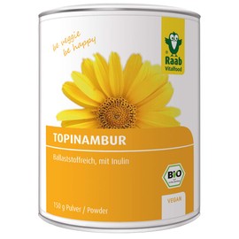 Raab Vitalfood Organic Jerusalem artichoke powder, vegan, high fibre, with inulin, no additives, laboratory-tested, sun root, pack of 1 (150 g)