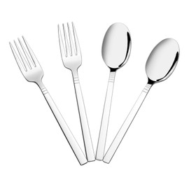 Fosly 12 Pieces Dessert Forks Spoon Sets, Small Fork Spoon Set, Stainless Steel