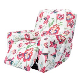 FUANGUI Recliner Chair Cover 4-Pieces Lazyboy Cover for Recliner Chair with Storage Pockets Furniture Protector for Living Room, Jacquard Sofa Slipcover for Kids, Pets, Dog and Cat, 24