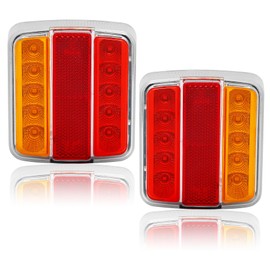 ETUKER 2x Rear Trailer Tail Light LED 12V 5Functions Waterproof ECE R10 EMC Car Light led Brake Red Tail Light for Caravan Truck LKW