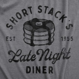 Short Stacks Late Night Diner Baby Bodysuit Funny Breakfast Joke Jumper for Infants Funny Baby Onesies Sarcastic Onesie for Baby Funny Food Onesie Novelty Dark Grey 12 Months