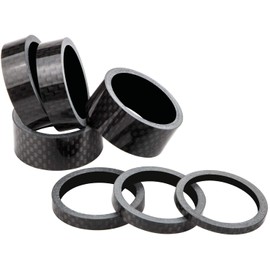 Unikstone 12 Pieces Bike Headset Spacer Carbon Fiber Bicycle Front Fork Stem Spacers Fit 1 1/8-Inch Stem, 1 2 3 5 10 15 mm