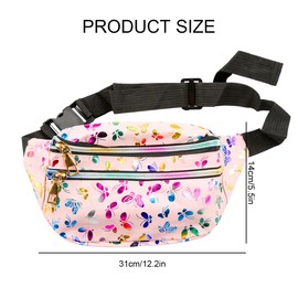 Women Waist Bag, GLADFRESIT Butterfly Waterproof Fanny Pack Fashion Travel Belt Bag Waist Pack for Sports Running Hiking (Pink)