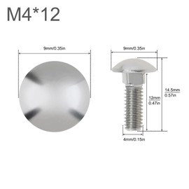 Smgda 20pcs Square Round Head Bolts Carriage Bolts M4 M5 M6 304 Stainless Steel Neck Carriage Bolts (M4 12mm)