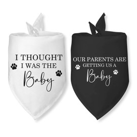 2 Pack Dog Bandana Pregnancy Announcement Our Humans are Getting us a Baby Dog Bandana Baby Announcement Gender Reveal Bandana for Pets Scarf for Small Medium Dogs Cats