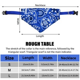 Focenat Pack of 4 Dog Bandanas, Dog Bandana, Headscarves, Dog Scarves, Neck Triangles, Dog Bandanas, Adjustable Dog Neckerchiefs, Dog Collar for Small, Medium and Large Dogs, Cats, Pets (L)