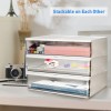 Harhana Printer Paper Holder Desk Organizer with Drawer, Stackable Desktop