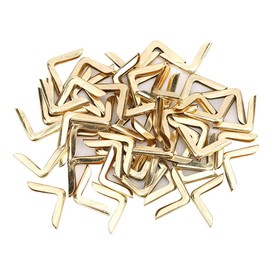 50Pcs Book Corners Metal Edge Decorative Cover for for 2mm Thickness Book Scrapbooking Albums Menus, Brass Gold