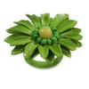 Avalaya Lime Green Leather Daisy Flower Ring - 40mm D