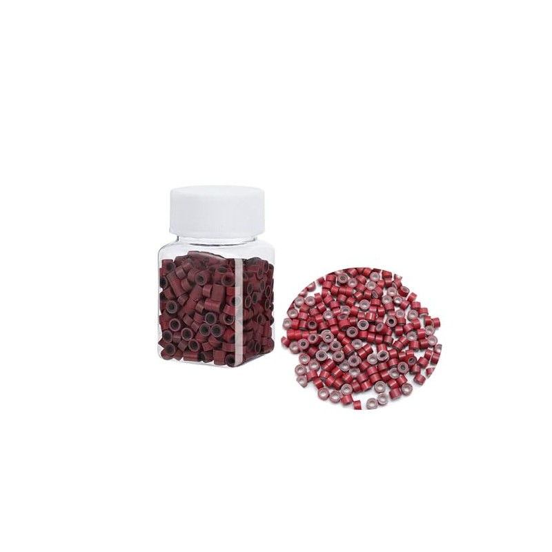 500Pcs Silicone Micro Link Rings 5mm Lined Beads for Hair