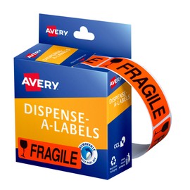 Avery Fragile Dispenser Labels, 64 x 19 mm, 125 Labels (937252)