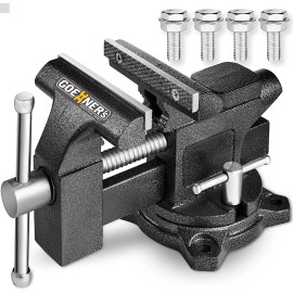 Kitvance 4-1/2'' Multi-Purpose Bench Vise for Workbench Heavy Duty Forged Steel