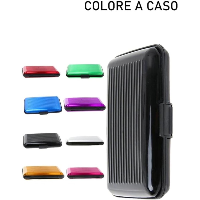 Generico Unisex Silver Black Minimalist Credit Card Holder, Silver /