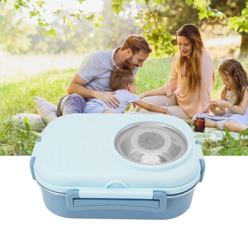 Generic 1450ml Camera-Shaped Lunch Box, Stainless Steel Compartment, Thermal Box,