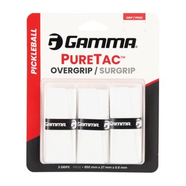 Gamma PureTac Pickleball Over Grip, Moisture-Absorbing Grip Tape for Pickleball Paddles with Maximum Tack and Traction, Premium Pickleball Equipment for Practice and Tournament Play, White