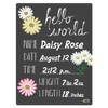 Cohas Hello World Newborn Baby Announcement Chalkboard Sign with Daisy