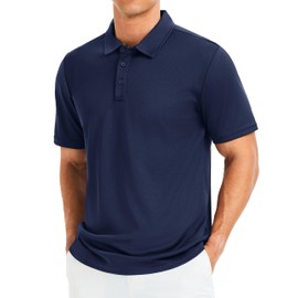 MAGCOMSEN Men's Polo Shirts Short Sleeve Golf Quick Dry Collared Moisture Wicking Athletic Performance Polos Navy S