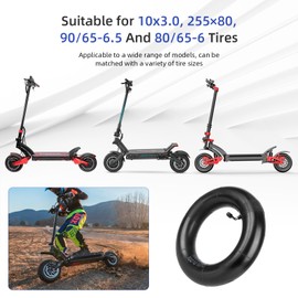 ulip 80/65-6 Scooter Inner Tube with 90 Degree for 255x80 /90/65-6.5/10 x 3 Tires Electric Scooter 10 inch Thickened Inner Tubes 2PCS