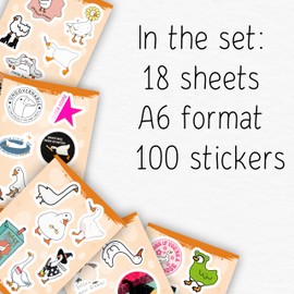 BulbaCraft 100Pcs Silly Goose Stickers for Laptop - Funny Goose Party Favors & Decorations, Gifts for Women & Men