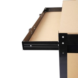 Carbon Steel 115cm Workbench - Heavy Duty, 300lbs Capacity - Tool Storage with Pegboard & Drawer