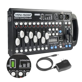 Battery Dmx Controller with Midi, Portable Dmx Controller for Moving Head Lights, Dmx 192 Controller Lighting Console, Dmx512 Controller with Built-in Battery