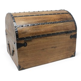Nautical Cove Wooden Wedding Card Box with Card Slot & Lid, Lock and Skeleton Keys (Large 13x10x10) – Pirate Chest, Keepsake Box, Decorative Wooden Box, Storage Chest for Reception Gifts