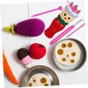 Sosoport 4Pcs Wooden Knitting Doll DIY Knitting Crafts with Accessories