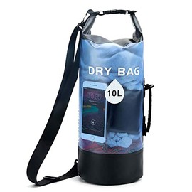Azuki 20L Waterproof Dry Backpack, Transparent Dry Bags, Clear Bag, Kayak Accessories, Hiking Equipment(blue),20L