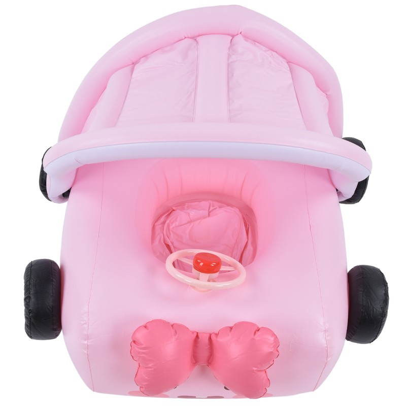 Car Shaped Babies Swim Float Boat Thickened Safe Pink Toddler