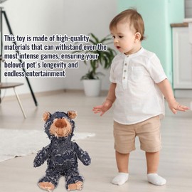 Indestructible Robust Bear Large Stuffed Plush Dog Toy, Squeaky Toys for Dogs, Durable Chew Toy Interactive Dog Toys for Aggressive Chewers, Dog Companion for Heavy Chewers