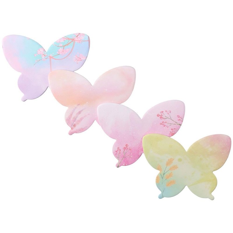 Risedot 240 Sheets Colorful Butterfly Shaped Sticky Notes Set, Cute