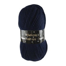 WoolCraft Fashion Chunky Knitting & Crochet Yarn, Great Value Yarn with 27 Colour Combinations in The Range, 100% Acrylic, 150 Metres, 100g Balls, Single Ball, Navy