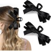 Bow Hair Claw Clip for Women, 2PCS Black Hair Bow