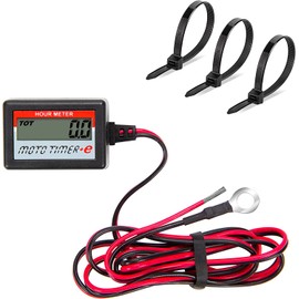 MOTOGROUP - Moto Timer +e - Retrofit Hour Counter - Hour Meter - Inductive Connection - Connection to Operating Voltage - Connection to Voltage, One Meter for All Signals