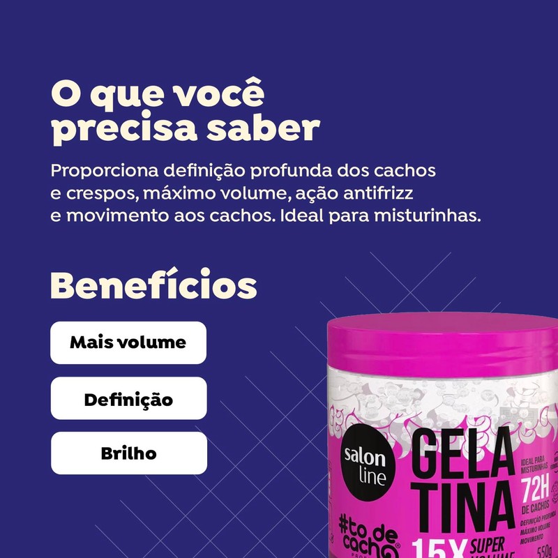Salon Line Linha Tratamento (#ToDeCacho) - Gelatina Vai Ter Volume