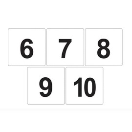 The Sign Studio – 4” x 4” – Exam Room Numbers 6-10 (NO Braille) Room Identification Signs Used for Exam Rooms, Offices, addresses and More – (White/Black)