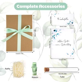 Geburtstag Geldgeschenk, Kunststoff Reagenzglas mit Raffia Gras Alles Gute zum Geburtstag Grußkarte Band und Geschenkbox für Party Gäste Dekoration Zubehör