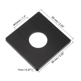 uxcell 2pcs Wall Split Flange, ABS Square Self-Adhesive Escutcheon Plate with 33mm/1.3Inch Diameter Hole, Water Pipe Cover for Water Faucet Decoration, Black