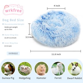 wrkfree Hamster Bed Cute Blue and White Warm Cushion for Small Animal - Comfortable Sleep Mat Pad for Guinea Pigs/Hedgehog/Squirrel/Mice/Rats/Chinchilla Nest House 11.8 inch