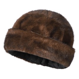 XGOPTS Mens Faux Fur Russian Bomber Hat Men Women Ushanka Cossack Hat Fluffy Winter Warm Earflap Trapper Hat Ear Warmer Hat Outdoor Windproof Thermal Beanie Cap for Hunting Skiing Cycling Brown