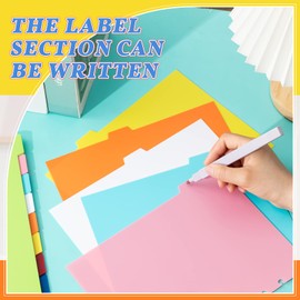 Outus 24 Pcs 7 x 9.25 Discbound Dividers 8 Tab Discbound Notebook Divider 9 Disc Bound Classic Size Blank Binder Divider with Stickers Index Dividers Compatible with Happy Planner Inserts for Office