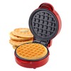Global Gourmet Mini Waffle Maker Machine Red | Non Stick