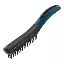 Solvent Resistant Soft Grip Wire Brush with 4 x 16 Rows of Steele Bristles