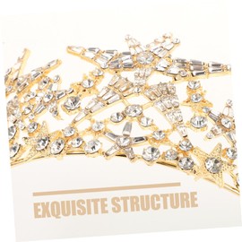 Mikinona Star Crown Alloy Headdress Hair Toer Band for Wedding Bridal Headpiece