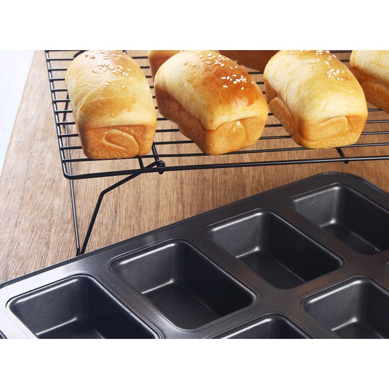 Twscvc Mini Loaf Pan, 8-Cavity Non-Stick Muffin Pan,Carbon Steel Brownie