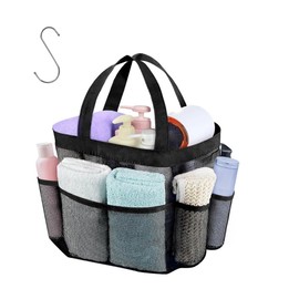 Large Mesh Shower Caddy Portable for College Dorm Room Essentials, 8-Pocket Shower Caddy for Dorm Hanging Shower Tote Toiletry Bag Basket, Quick Dry Shower Bags for Bathroom Swimming Gym Beach Travel