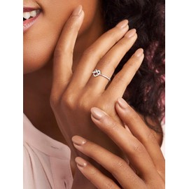 Silvora 925 Sterling Silver Knot Ring Promise Ring Heart Love Rings for Women Band Ring Size 6