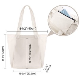 Muka Large Canvas Tote Bag with Yoga Mat Carrier, Shoulder Storage Bag for Yoga, Pilates, Exercises, Beach - Grey